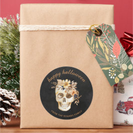 Adesivo Redondo Rastreador de Espelho Floral Russo Halloween