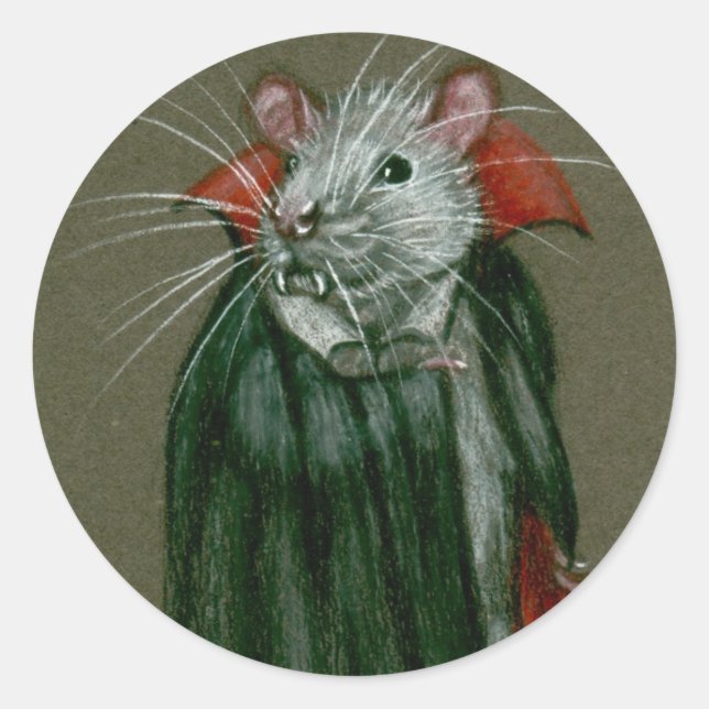 Adesivo Redondo Rat Count Dracula Stickers (Frente)
