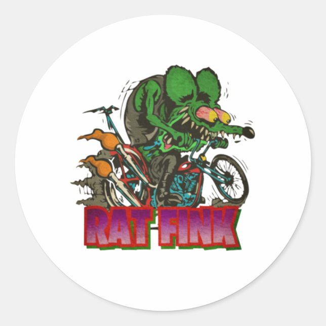 Adesivo Redondo Rat Fink Vintage (Frente)