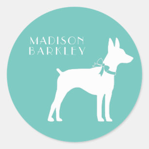 Adesivo Redondo Rat Terrier Dog Puppy