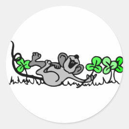 Adesivo Redondo Rato Brincando De Camarões