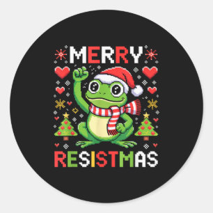 Adesivo Redondo Rato de Natal político engraçado Merry Resistmas 2