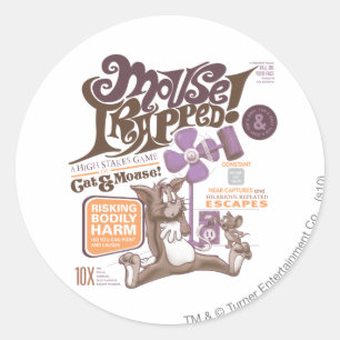 Adesivo Redondo Rato de Tom e de Jerry prendido