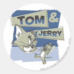 Adesivo Redondo Rato de Tom e de Jerry Scaredey