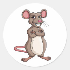 Adesivo Redondo Rato do personagem de desenho animado