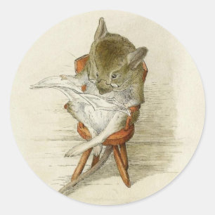 Adesivo Redondo Rato do vovô lendo jornal