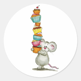 Adesivo Redondo Rato giro é Cupcakes de carregando - por Gerda Ste