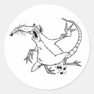 Adesivo Redondo rato inimigo