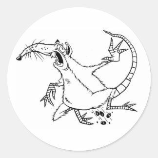 Adesivo Redondo rato inimigo