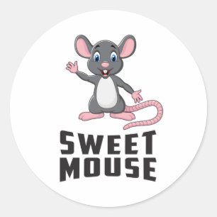 Adesivo Redondo Rato Rato De Rato De Animal De Queijo De Pet Bonit