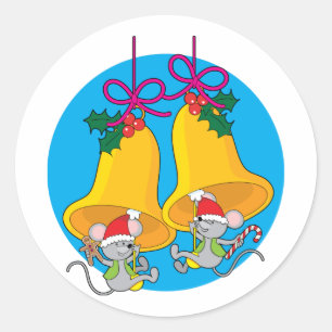Adesivo Redondo Ratos de Bell de Natal