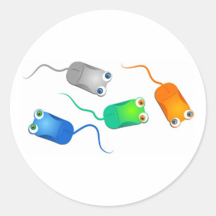 Adesivo Redondo Ratos de Computador