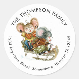 Adesivo Redondo Ratos Diversos Nome Sleigh Endereço de devolução