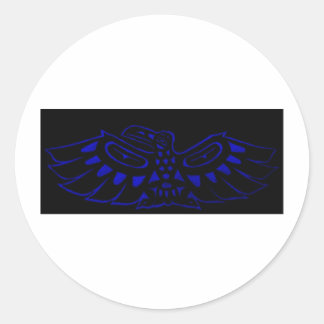 Adesivo Redondo Raven Azul Negro