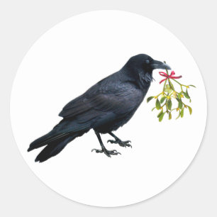 Adesivo Redondo Raven com Mistletoe Stickers