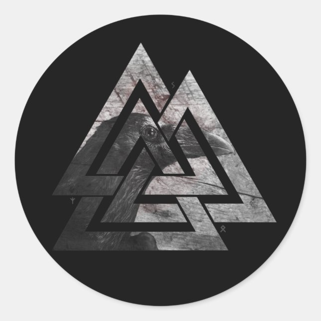 Adesivo Redondo Raven de Odin (Frente)