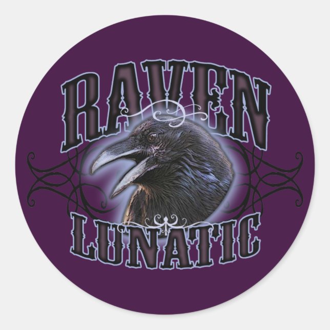 Adesivo Redondo Raven Lunatic (Frente)