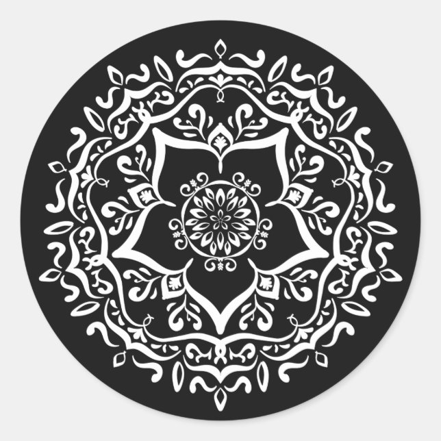 Adesivo Redondo Raven Mandala (Frente)