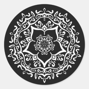 Adesivo Redondo Raven Mandala