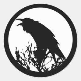 Adesivo Redondo Raven Moon