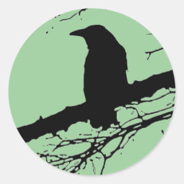 Adesivo Redondo Raven na árvore