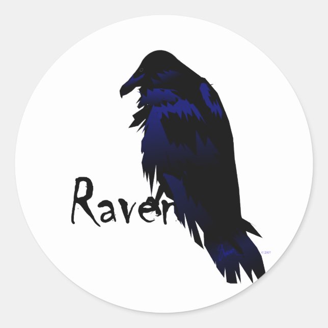 Adesivo Redondo Raven no Raven (Frente)