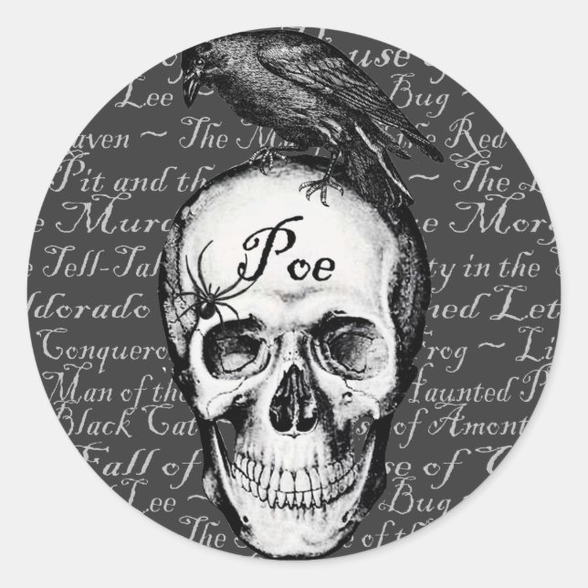 Adesivo Redondo Raven Poe Sticker (Frente)