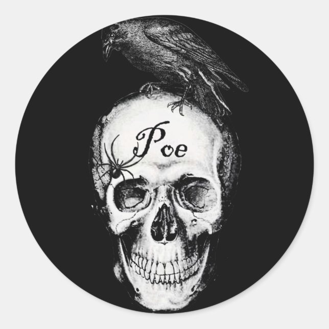 Adesivo Redondo Raven Poe Sticker (Frente)