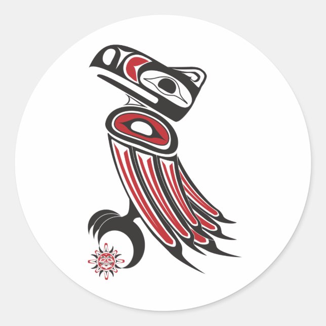 Adesivo Redondo Raven rouba o sol (Frente)