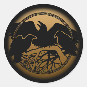 Adesivo Redondo Raven Stickers Nativo Vestidos de Arte