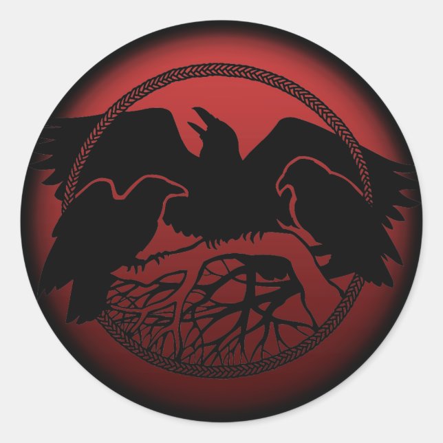 Adesivo Redondo Raven Stickers Nativo Vestidos de Arte (Frente)
