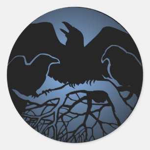 Adesivo Redondo Raven Stickers Raven Oferta Raven Crow Art Sticker