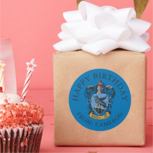 Adesivo Redondo Ravenclaw Casaco de armas   Feliz Aniversário