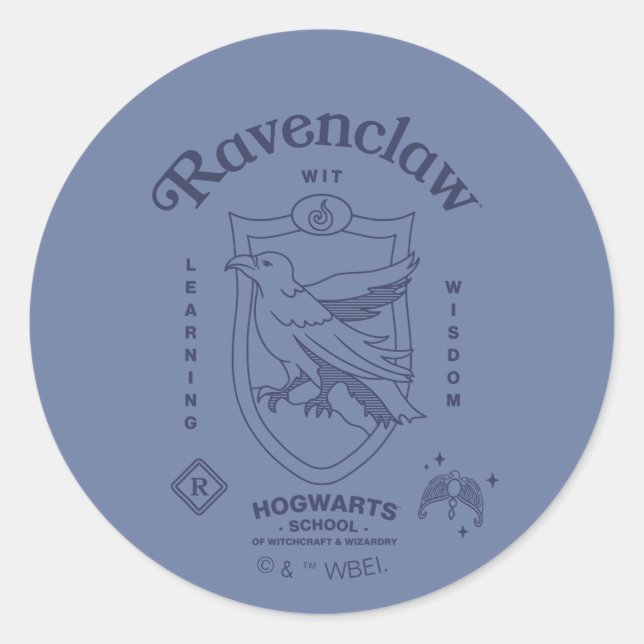 Adesivo Redondo RAVENCLAW™ Wit Learning Wisdom Crest (Frente)