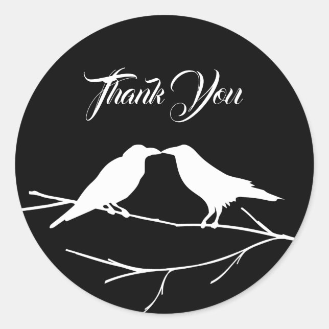 Adesivo Redondo Ravens Gothic Wedding (Frente)