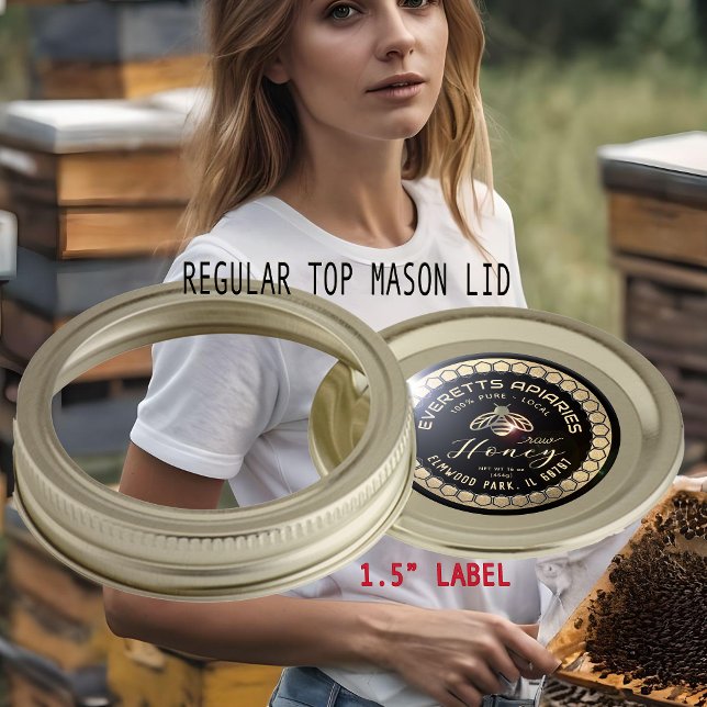 Adesivo Redondo Raw Honey Dourada Grunge Honeycomb Border with Bee (Criador carregado)