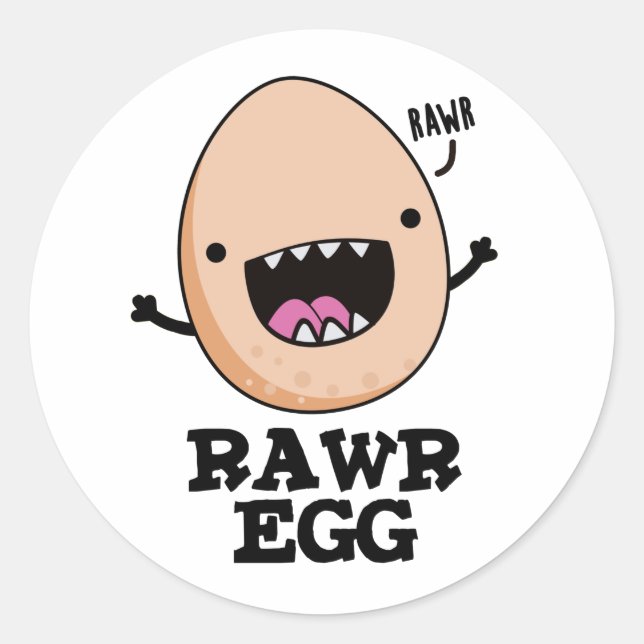 Adesivo Redondo Rawr Egg Funny Raring Raw Egp Pun (Frente)