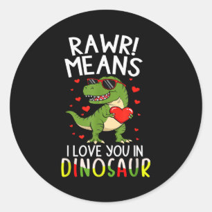 Adesivo Redondo Rawr Significa Que Eu Te Amo Em Dia Dos Namorados