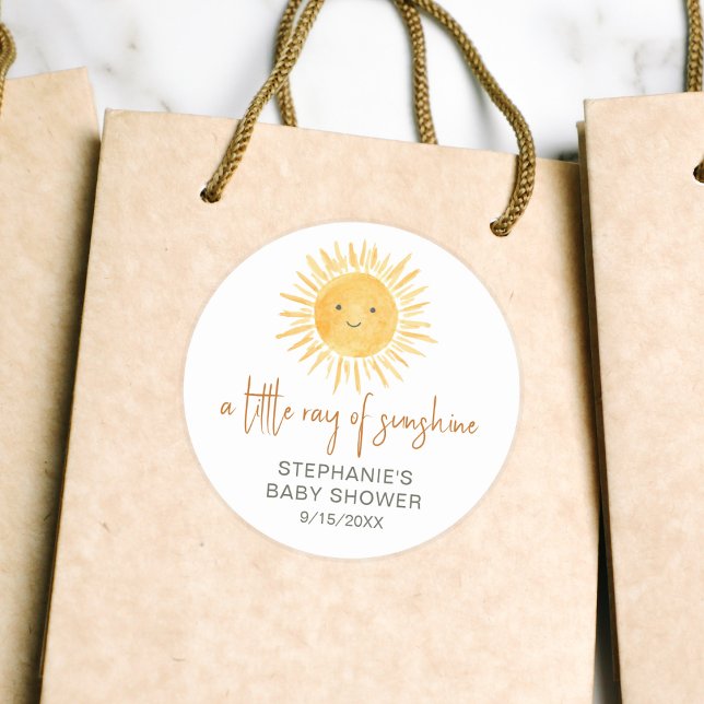 Adesivo Redondo Ray Of Sunshine Chá de fraldas (Criador carregado)