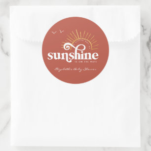 Adesivo Redondo Ray of Sunshine   Chá de fraldas Boho