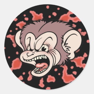 Adesivo Redondo Raz Putin, o macaco louco