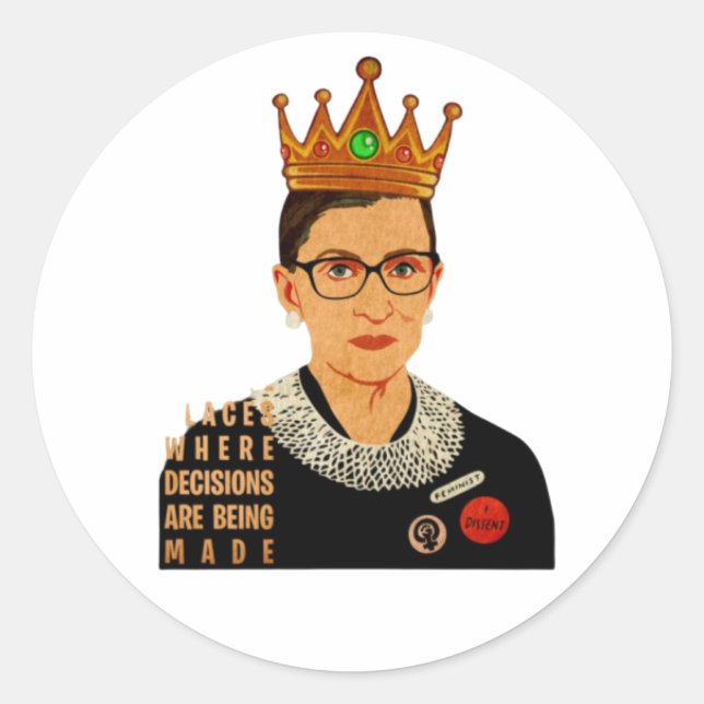 Adesivo Redondo RBG I Discordo Ruth Bader Ginsburg (Frente)