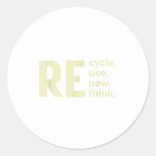 Adesivo Redondo Re Cycle Use New Think