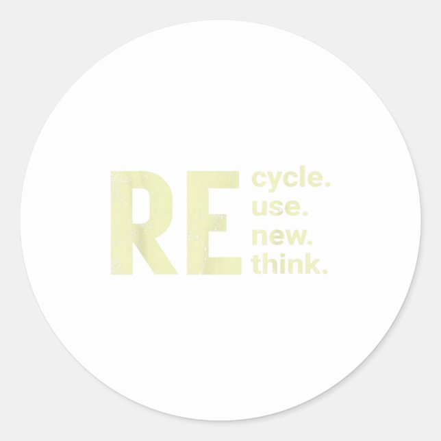 Adesivo Redondo Re Cycle Use New Think (Frente)