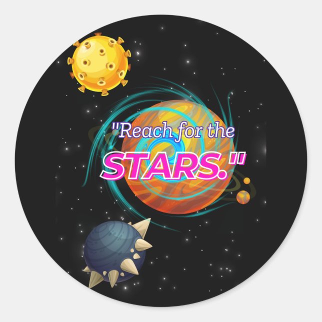 ADESIVO REDONDO REACH PARA AS ESTRELAS (Frente)