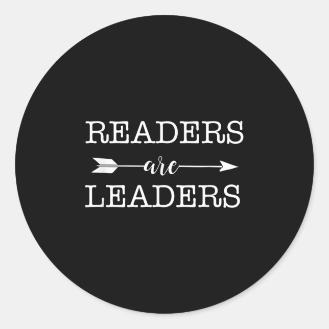 Adesivo Redondo Reader Are Leaders - Uplifting Motivational Slogan (Frente)