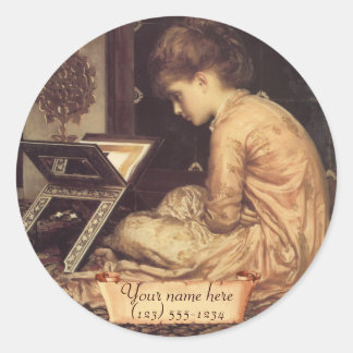 Adesivo Redondo "Reading Desk" Pré-Raphaelite
