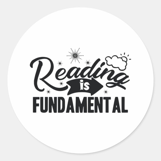 Adesivo Redondo Reading is fundamental (Frente)