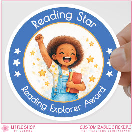 Adesivo Redondo Reading Star Teacher Encouragement Award