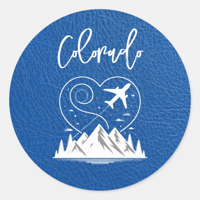 Adesivo Redondo Real Blue Colorado Passport (Frente)